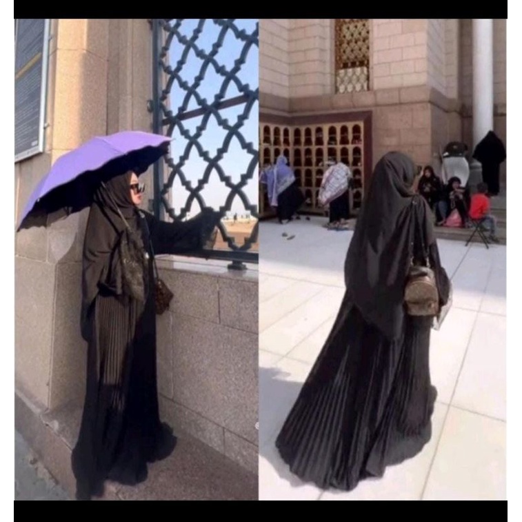 gamis plisket brukat Shella saukia