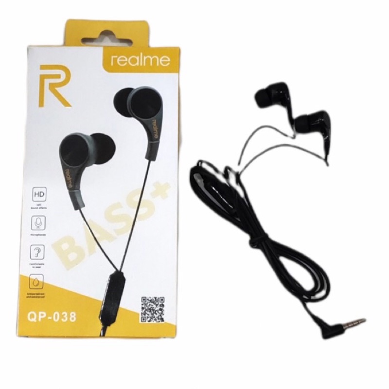 Handsfree Headset Realme QP-038 Headset Magnetic Bass Earphone