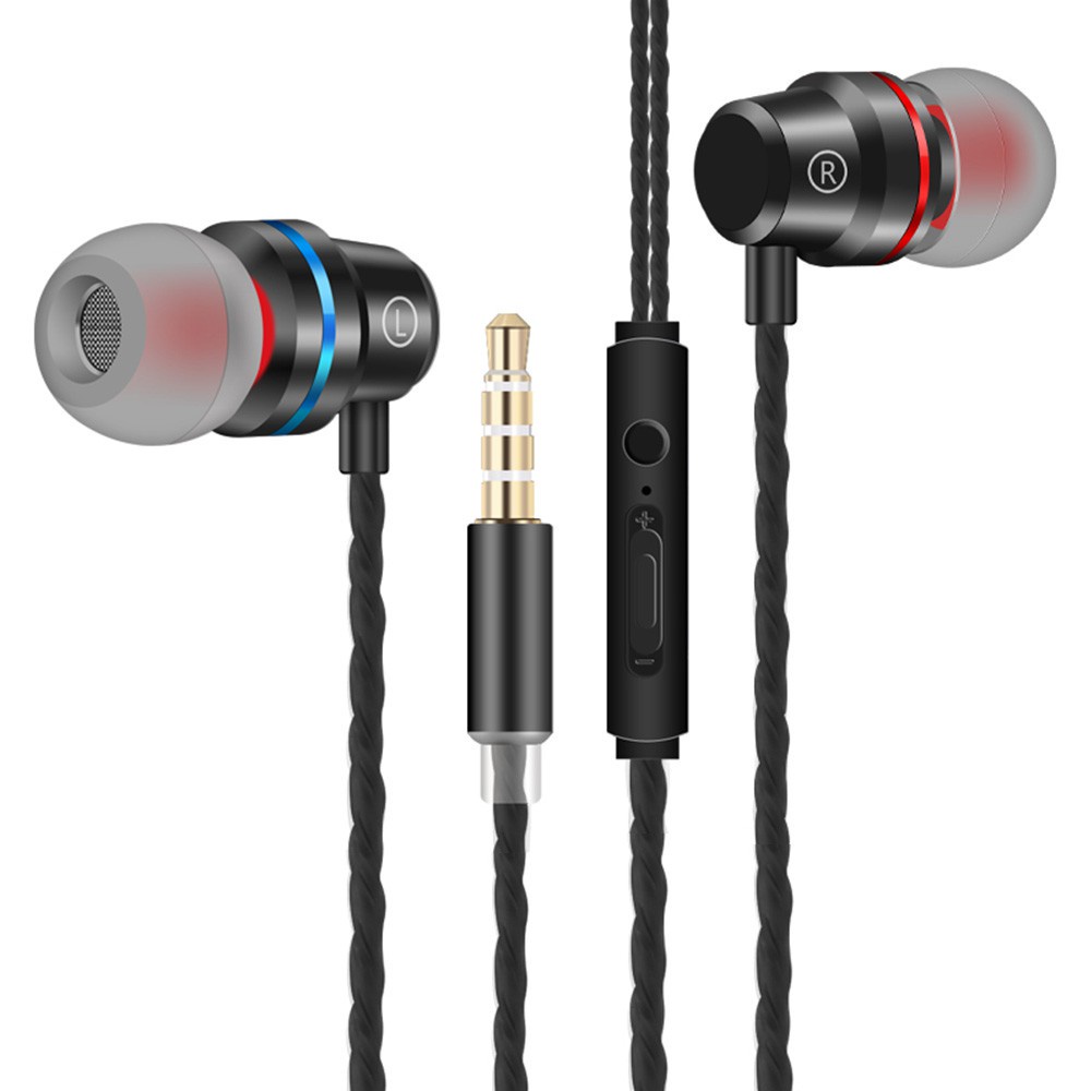 Earphone Headphone With Mic Universa IOS/Android A2 SuperBass Metal Headset Bass 4D Stereo