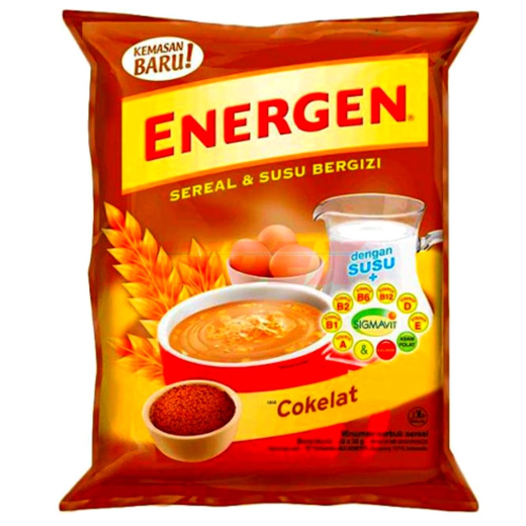 

ENERGEN SEREAL SUSU BERSINERGI RASA COKLAT 30 GR ISI 1 RENCENG