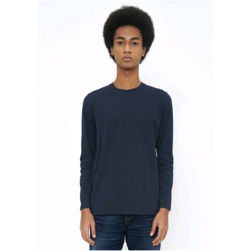 MANZONE Kaos Pria Lengan Panjang - Navi size L 100% ORIGINAL