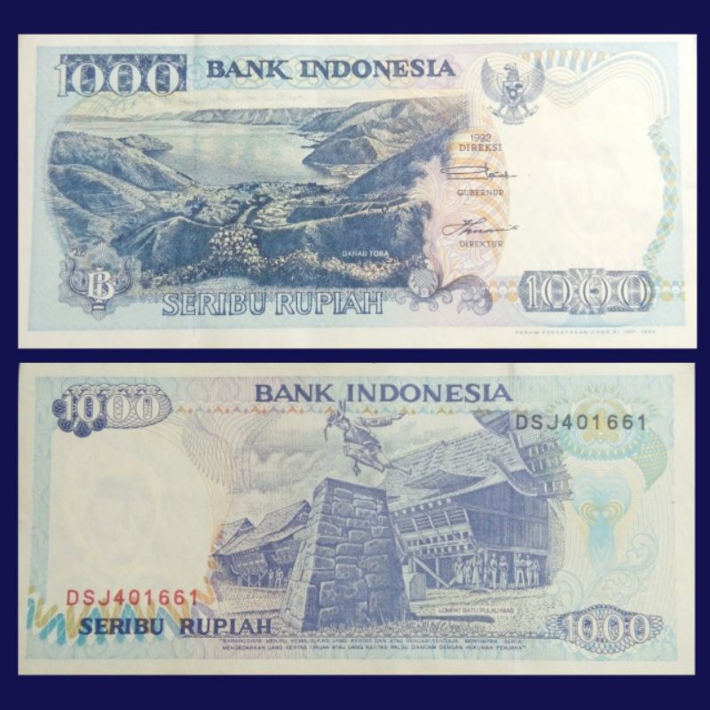 UANG KUNO INDONESIA 1000 LOMPAT BATU TAHUN 1992
