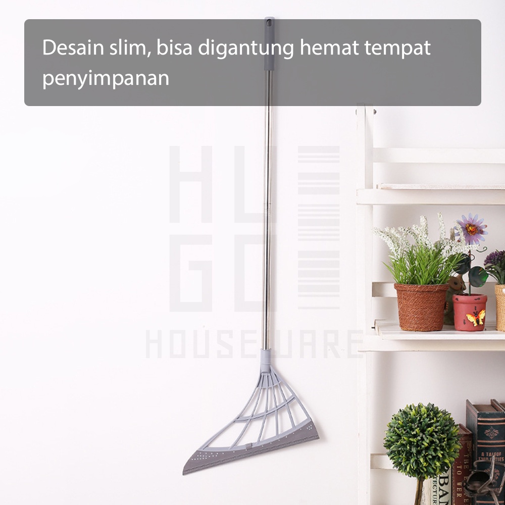 Sapu Pel Lantai Karet 2 in 1 Praktis Multifungsi Pembersih Lantai Magic Broom HUGO