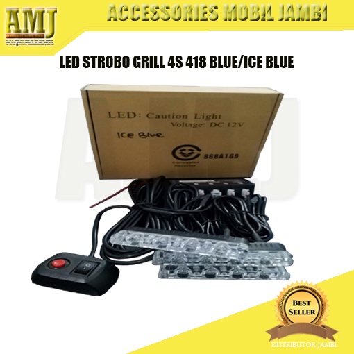 LAMPU LED VARIASI GRILL 4PCS 418 LED BLUE/ICE BLUE