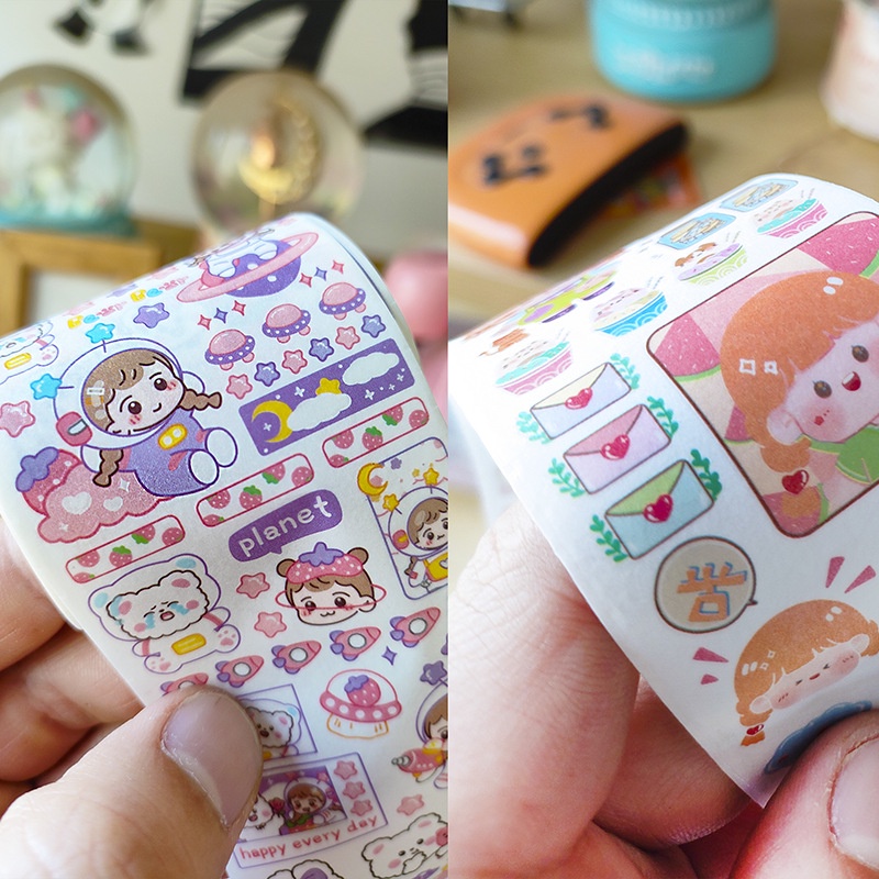 Roll Stiker Washi / Karakter Stiker Unik &amp; Lucu / Stiker Roll