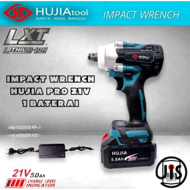 Impact wrench HUJIA mod Makita 21V Fullset. mesin pembuka baut ban roda mobil motor truck cvt