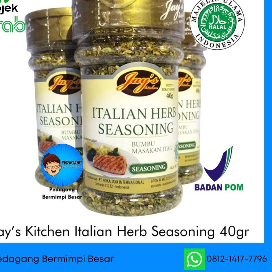 

Terbaru dan terlaris Jay's Kitchen Italian Herb Seasoning 40gr | Bumbu Masakan Italia 