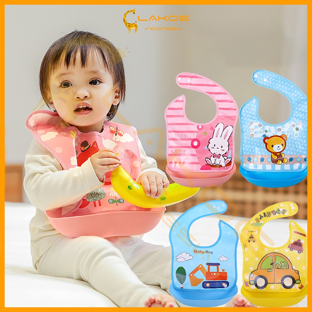 LAKOE celemek makan bayi EVA slaber bib bayi waterproof