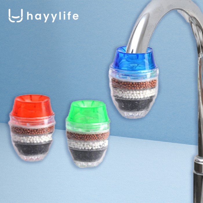 Ledeng Hayylife Filter Air Keran Dapur Pemurni Air Keran Air Karbon Filter