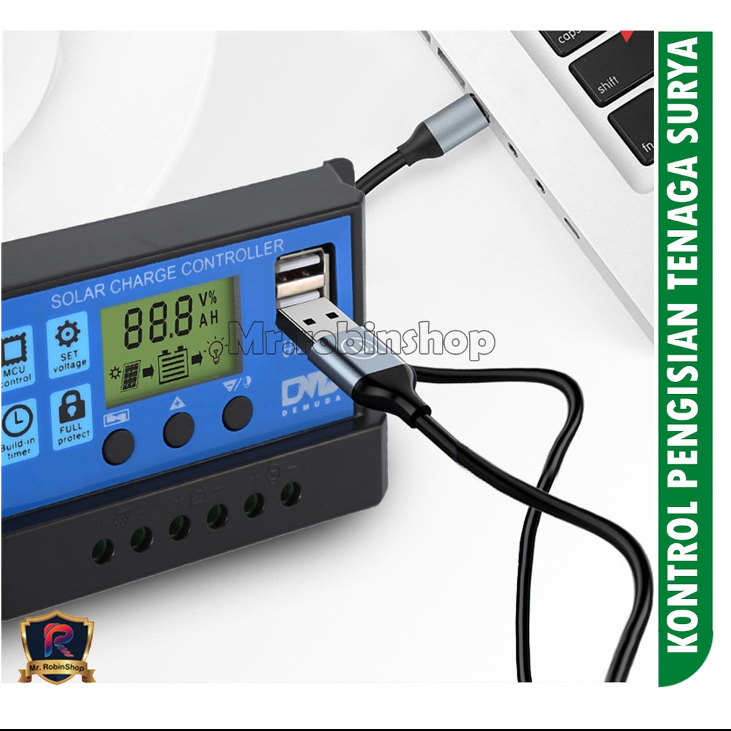 Solar Charge Controller LCD LED Display Solar PWM 12V/24V 10A 20A 30A USB Panel Surya Charge