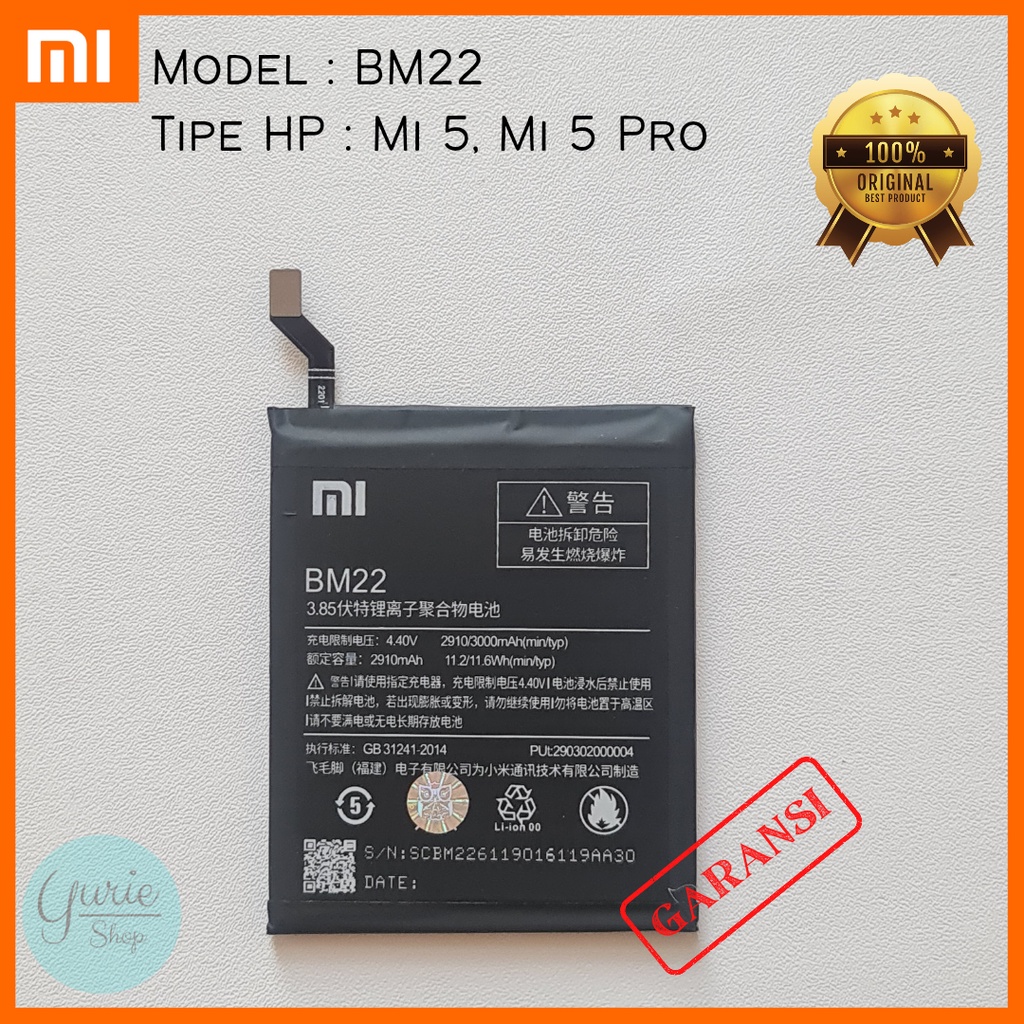 BATERAI BATTERY BATRE XIAOMI MI 5 PRO BM22 ORIGINAL