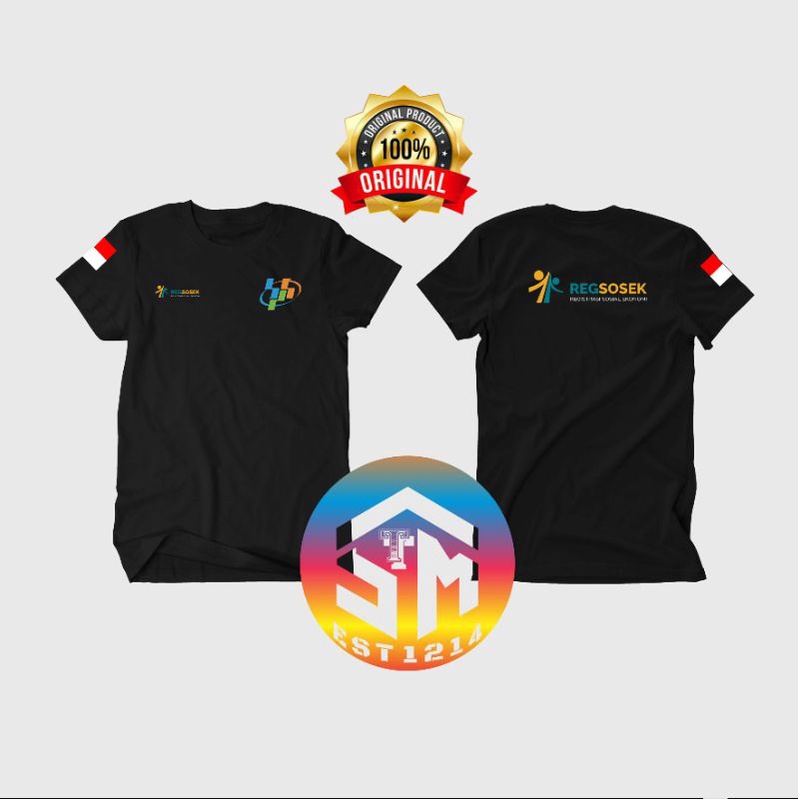 BAJU// KAOS CATTON 24s// KAOS // KAOS TANGAN PENDEK DAN PANJANG REGISTRASI SOSIAL EKONOMI//REGSOSEK 