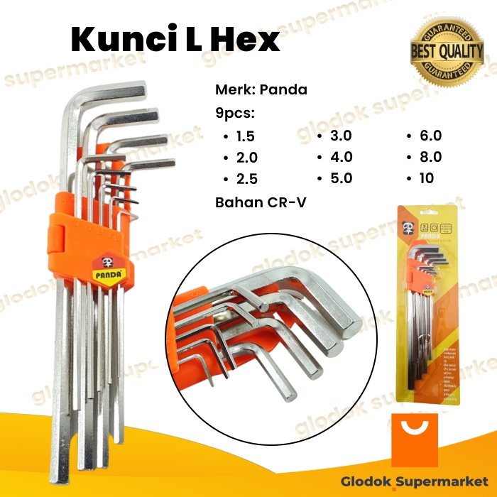 Kunci L Hex Panda 9pcs Hexagonal