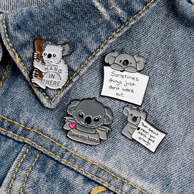 Bros Pin Enamel Desain Kartun Koala Beruang Untuk Hadiah