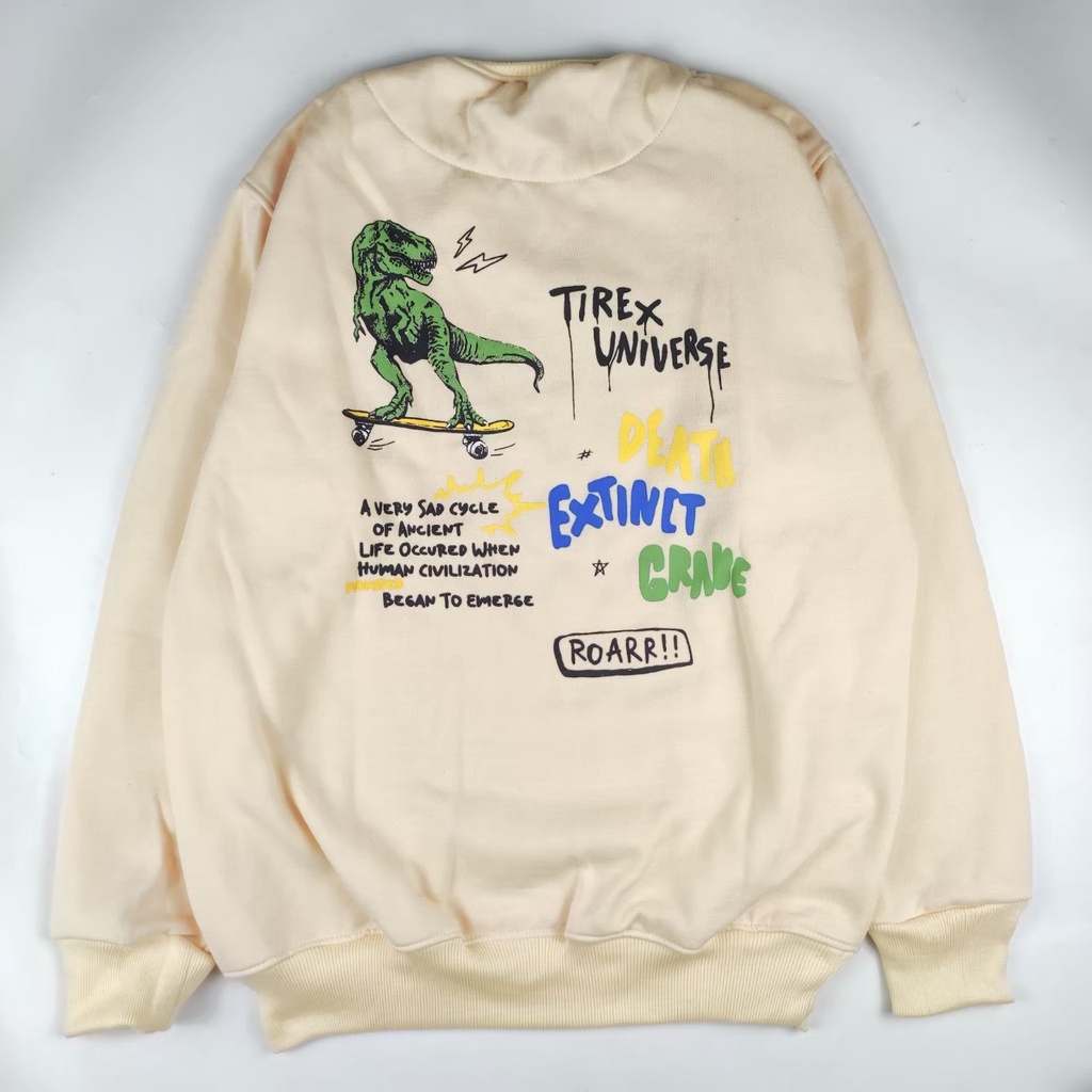 Sweater Crewneck Cream Motif Simpel Pria dan Wanita Premium Quality Sweatshirt Original Bgoods