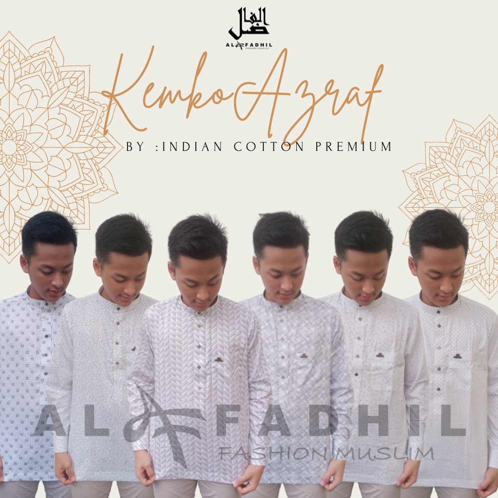 Al Fadhil Kemko AZRAF PREMIUM Kemeja Koko Pria Putih Lengan Panjang Dewasa Premium Fashion Muslim Ko