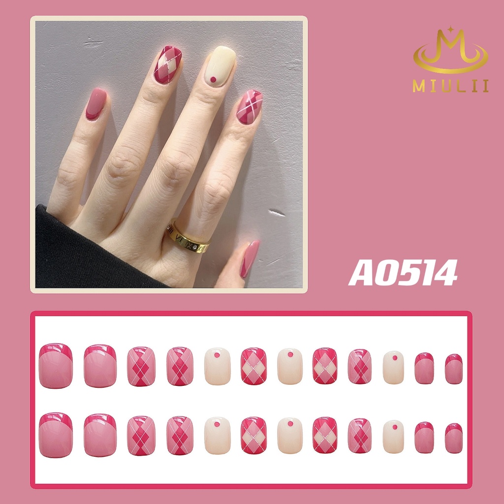 MIULII / KUKU PALSU   A0514  / 24PCS / 3D / NAIL ART / PREMIUM / CUTE / FREE LEM JELLY / KUTEK