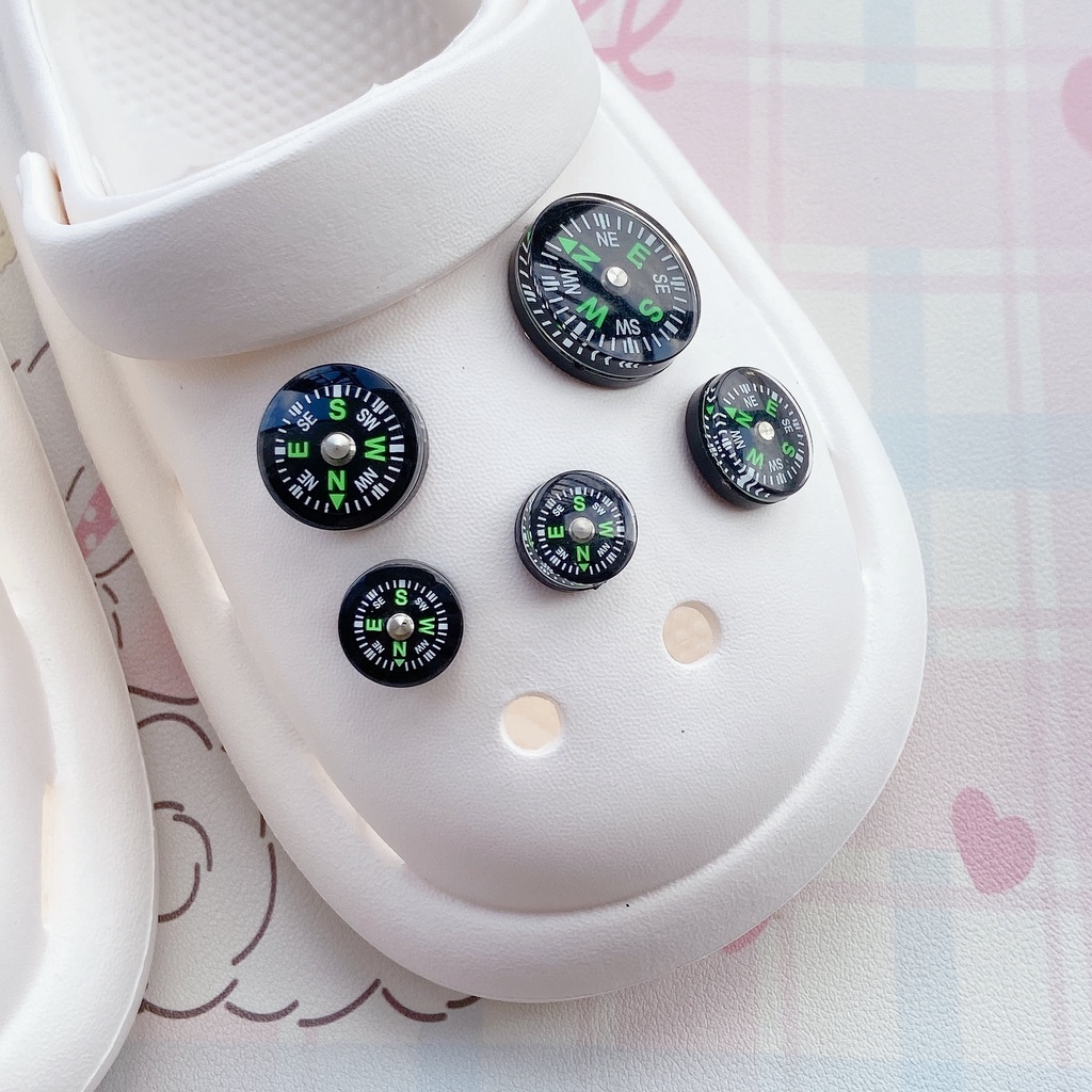 @shinydiy 1 pcs Aksesoris Kompas Buckle Button Untuk Dekorasi Sepatu Sandal Charms 【asesoris wanita】【crocs jibbitz】