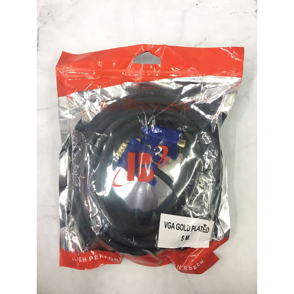 KABEL VGA 5M HIGH QUALITY (GOLD PLATED) / VGA 5METER / VGA 5 M
