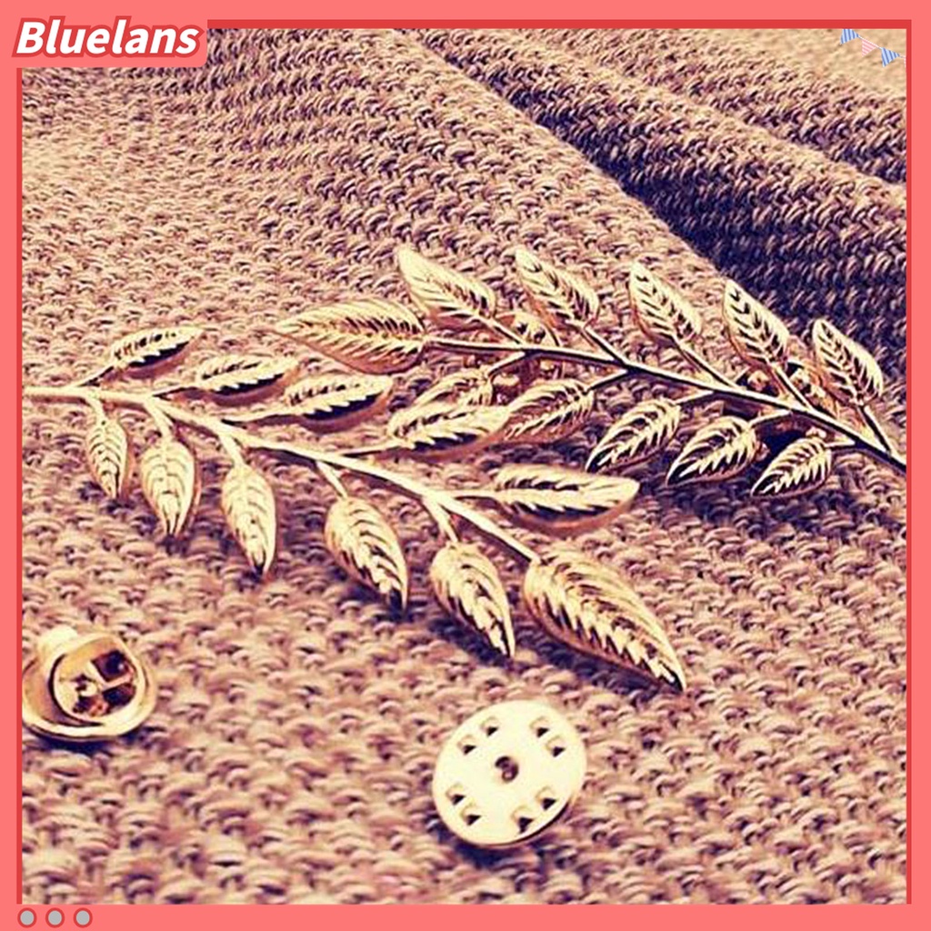 Bluelans 1 Pasang Bros Pin Bentuk Daun Tahan Lama Untuk Dekorasi Pakaian