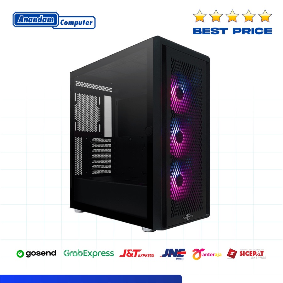 CUBE GAMING STALLA BLACK - ATX - Vertical GPU Support Gaming Case