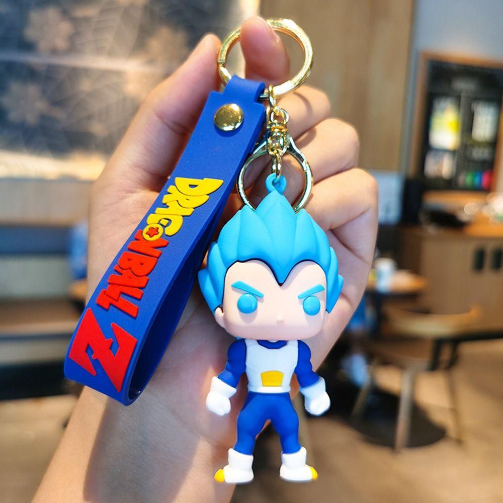 Lanfy Dragon Ball Gantungan Kunci Trendi Lucu Hadiah Hadiah Anime Action Figure Vegeta Kartun Kunci Gesper Son Goku Key Lanyard