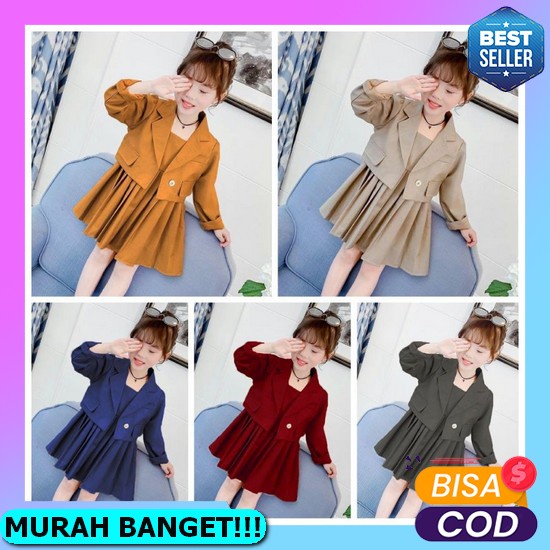 Baju Dress Party Serena Kid Anak Perempuan Tanggung Usia 7 8 9 10 Tahun Simpel Mewah Elegan Trendy M