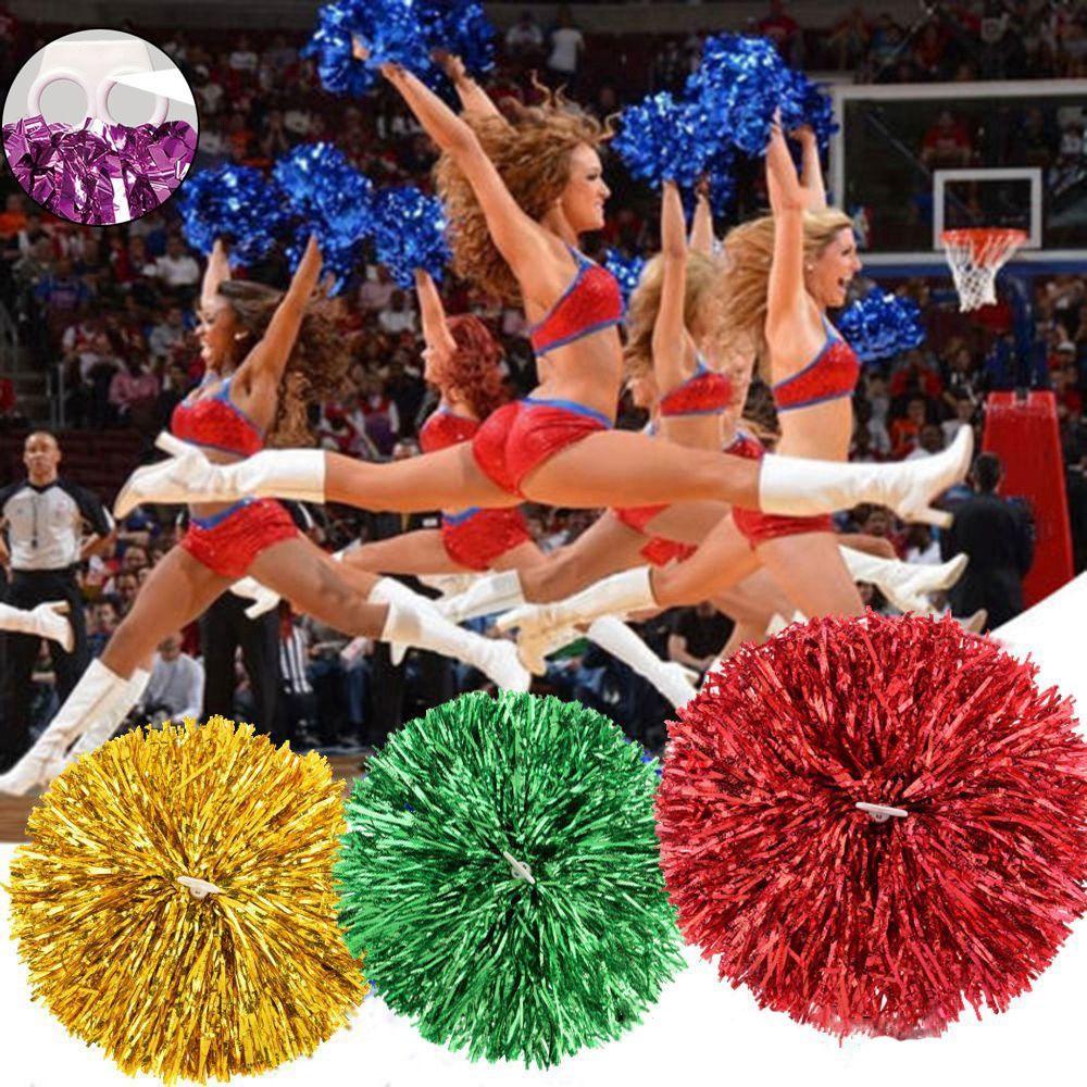 R-flower 2pcs / Set Cincin Cheerleader Pom Pom Aksen Hollow Untuk Aksesoris Wanita / Pesta / Dansa