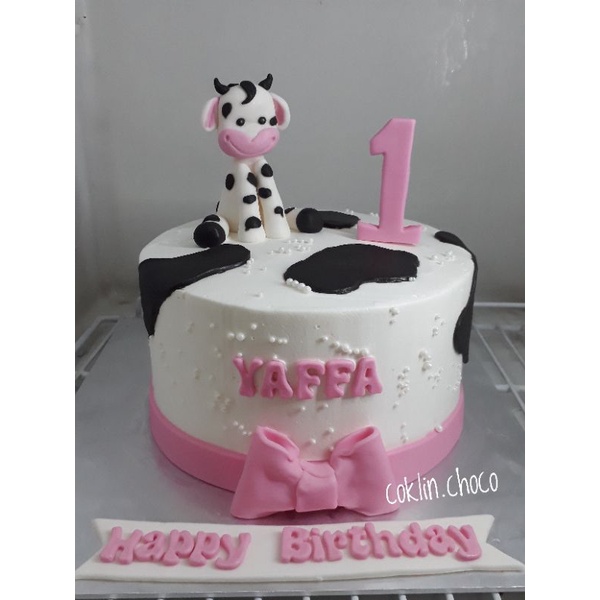 Jual Kue ultah sapi / cake birthday sapi / custom cake sapi Shopee