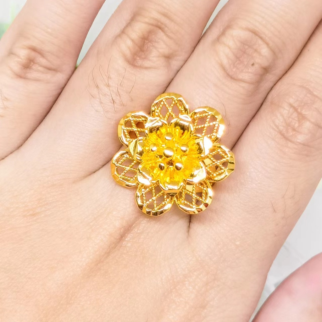 Cincin kendari xuping perhiasan lapis Emas 24k gold Bunga Terbaru Cantik Perhiasan