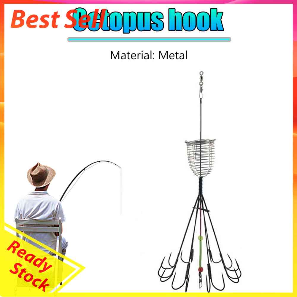 Fishing Hooks Octopus Anchor Hook with Bait Cage Fishing Gear Accessories