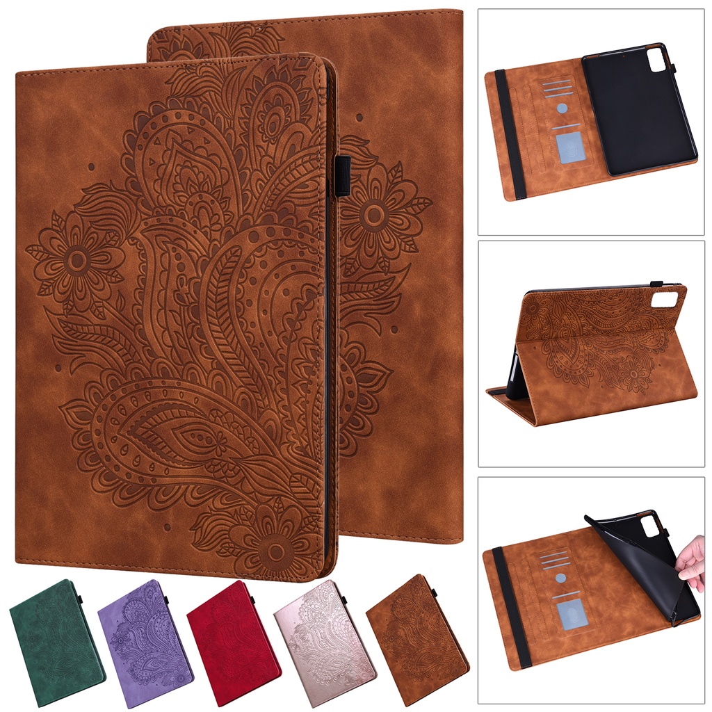 Flip Case Dompet Kulit Emboss Bunga Merak 3D Cover Xiaomi Redmi Pad (2022) 10.61 &quot;VHU4254IN 5G