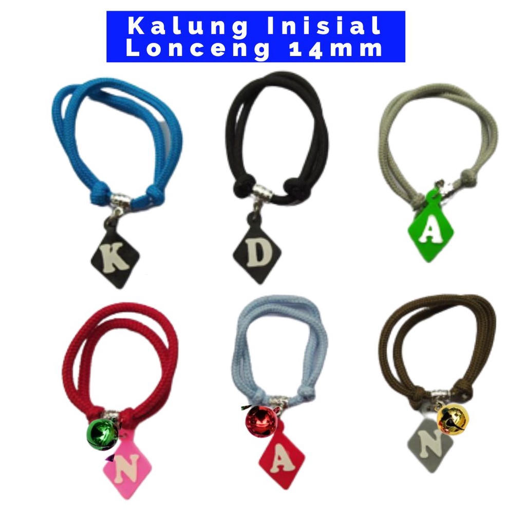 Kalung Kucing Custom Murah Inisial Nama Lonceng 14mm FEFARM