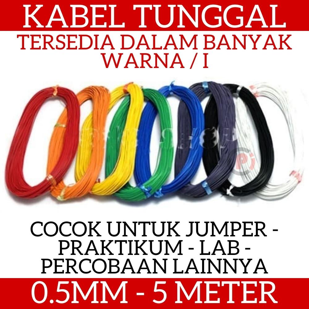 Per 5 Meter Kabel Tunggal Mini Tembaga 0.5mm Cocok Untuk Jumper Kecil / Praktikum / Percobaaan Elektronika Sekolah Lainnya