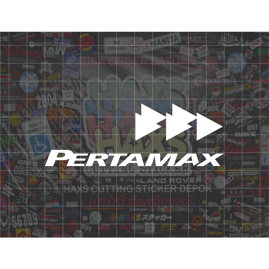 Cutting Sticker Logo Pertamax 2 Warna Ukuran 10 Cm Mobil Motor