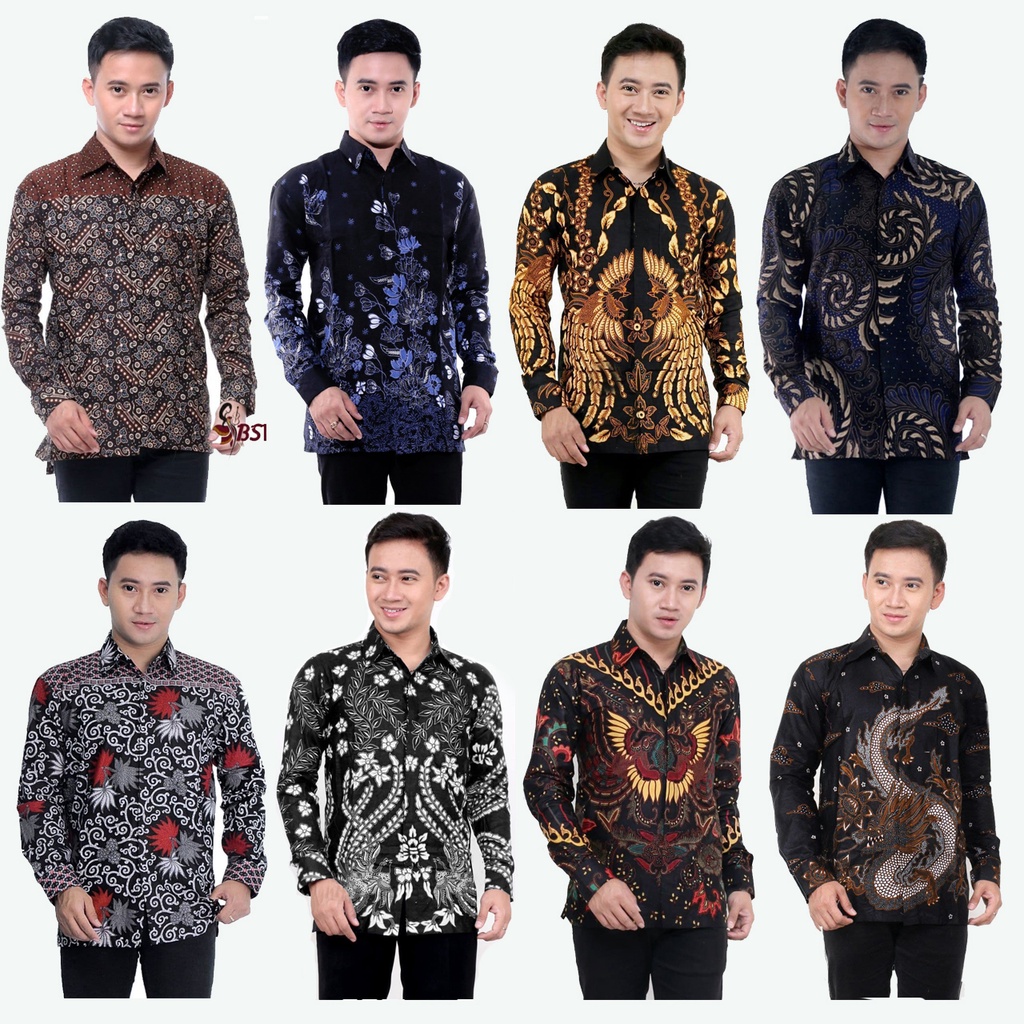 KEMEJA BATIK PRIA LENGAN PANJANG SIZE M L XL XXL BAJU BATIK KANTOR