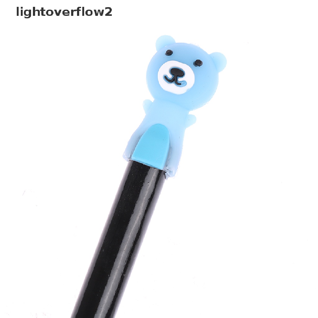 (lightoverflow2) 4pcs / Set Alat Pelindung Ekstender Pensil Bentuk Rubah / Panda Kartun