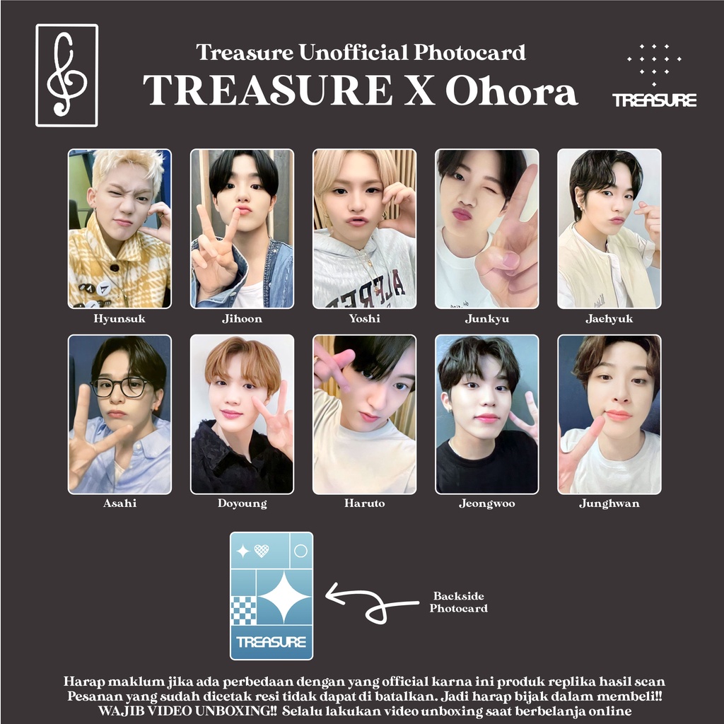 [REPLIKA TREASURE] PHOTOCARD TREASURE X OHORA UNOFFICIAL