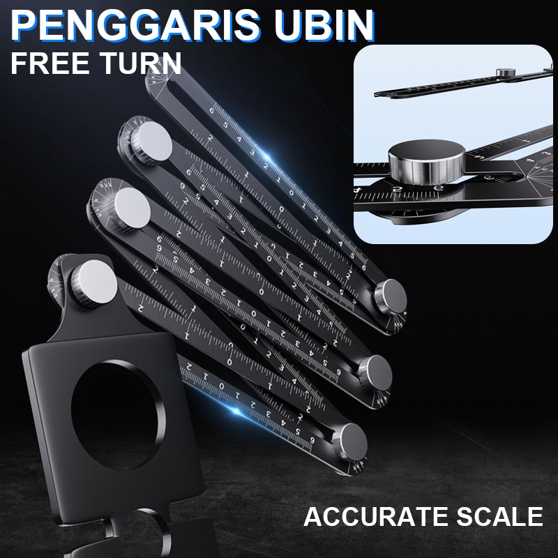 6 Lipat Aluminium Alloy Ruler Multi Angle Mengukur Penggaris Ubin Keramik Pembukaan Positioning Template Alat Arsitektur Kerja Pengrajin Pembangun Alat Utilitas Serbaguna