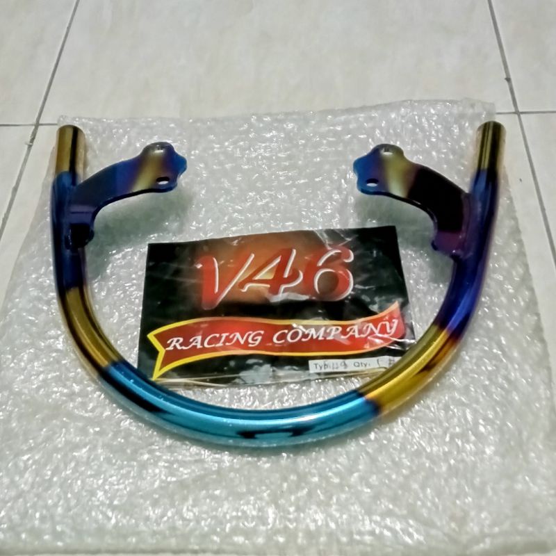 Behel belakang motor Honda matik Scoopy two tone asli Bakaran chrome Best Quality Thailand