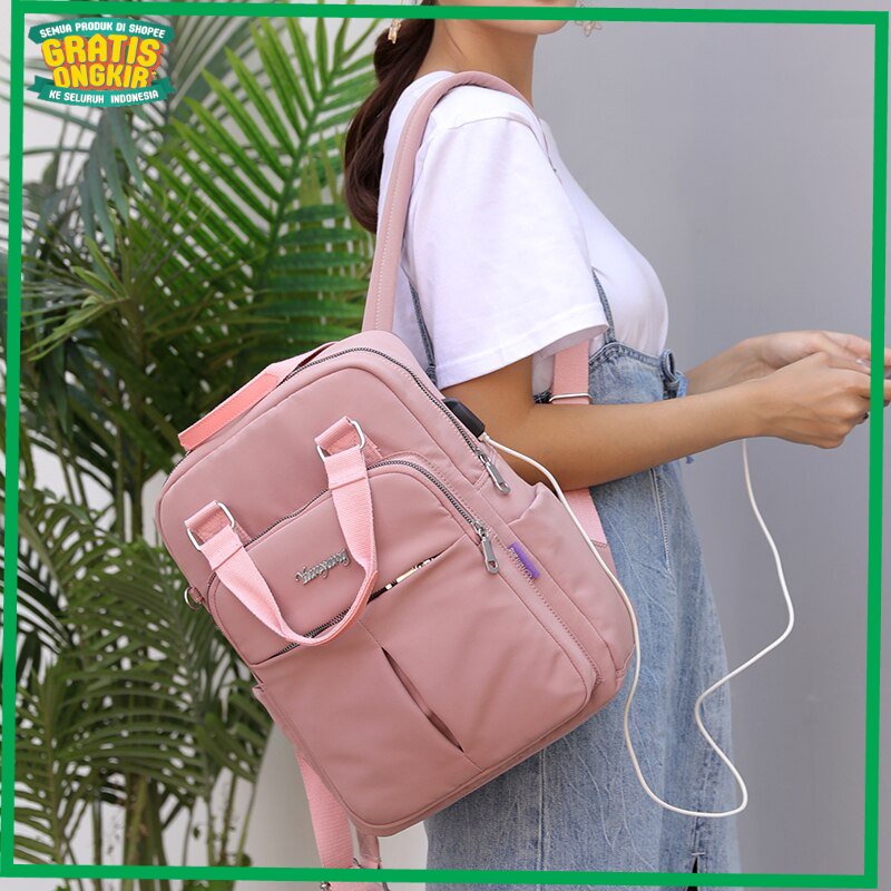 TAS BRANDED IMPORT KOREA /BTSO - Tas Ransel Wanita Tas Laptop Wanita Tas Kuliah Tas Sekolah Tas Loka