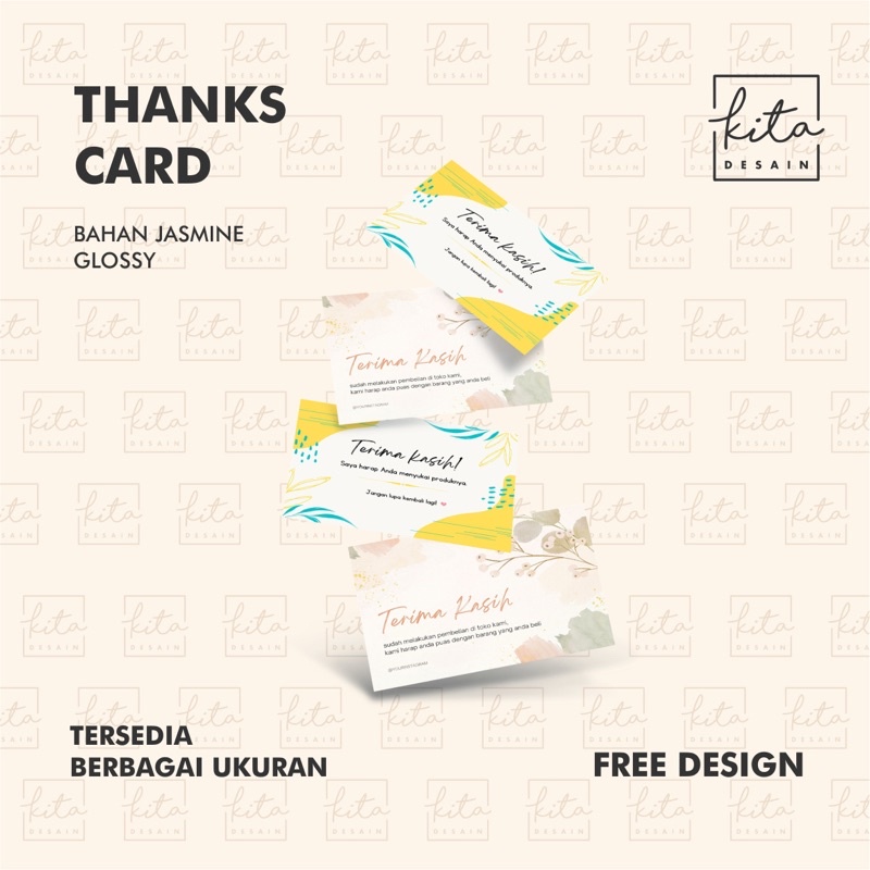 

(Bahan Premium) Thankyou card/kartu ucapan/thanks card