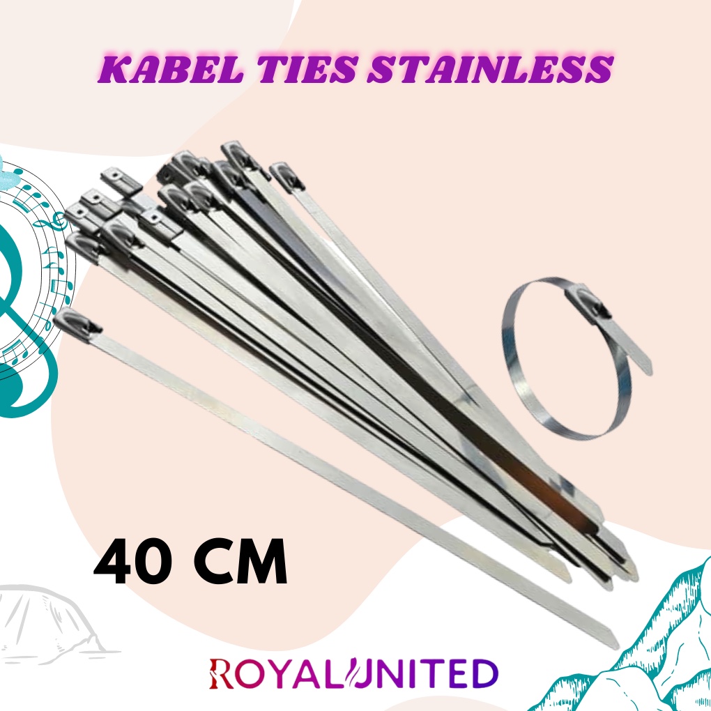 Kabel Ties Stainless Steel Cable Ties 40 cm - Kabel Tis Stainless 4.6x400mm 40cm Baja High Quality