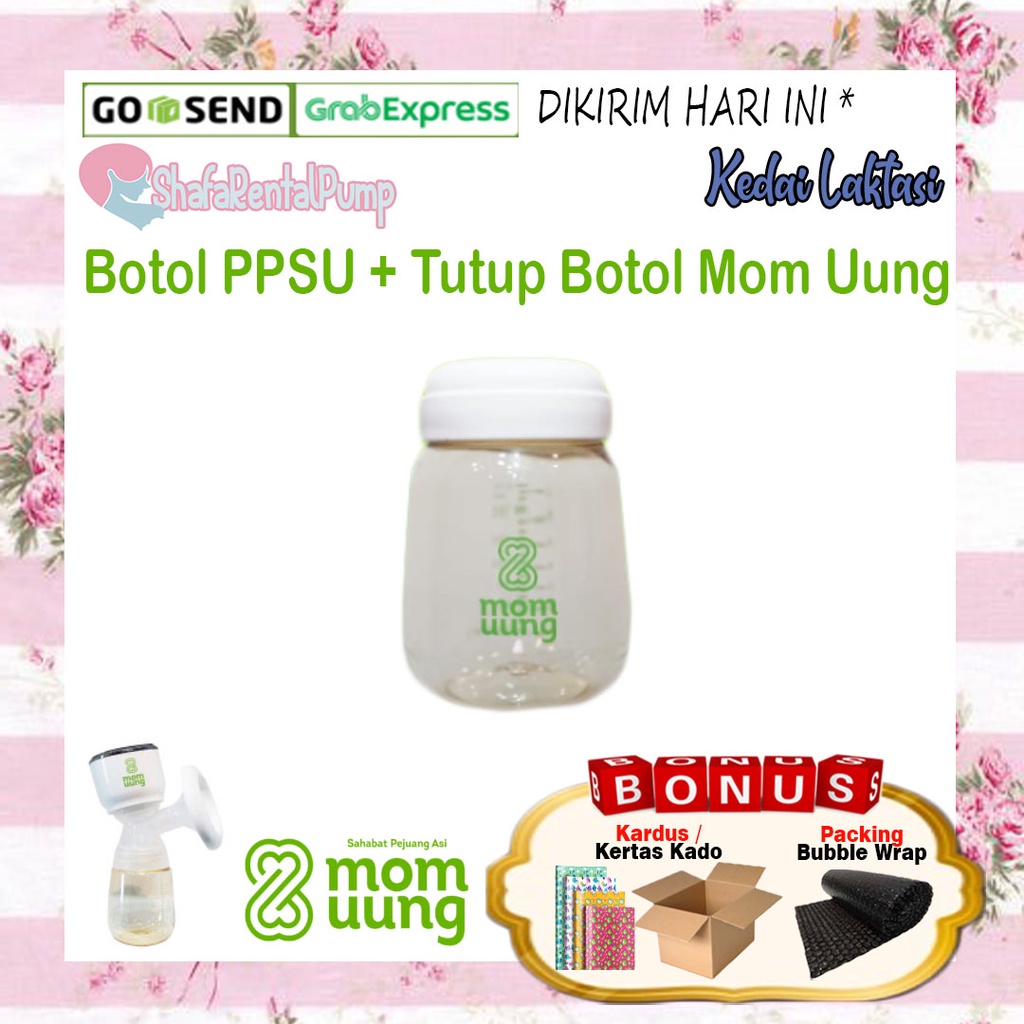 Botol PPSU + Tutup Botol Mom Uung / Sparepart Mom Uung