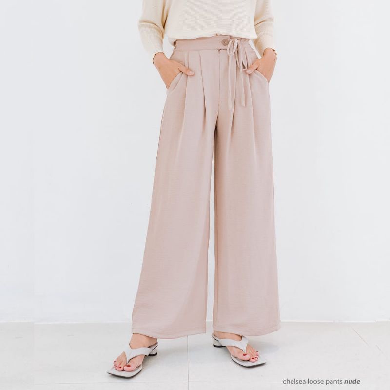 IL - Kulot Chelsea Loose Pants / Kulot Highwaist Bahan Rayon Premium Jumbo