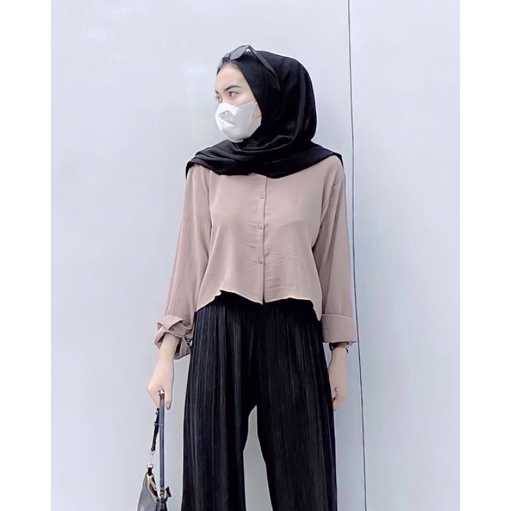 Atasan Wanita Blouse Wanita Crinkle Airflow