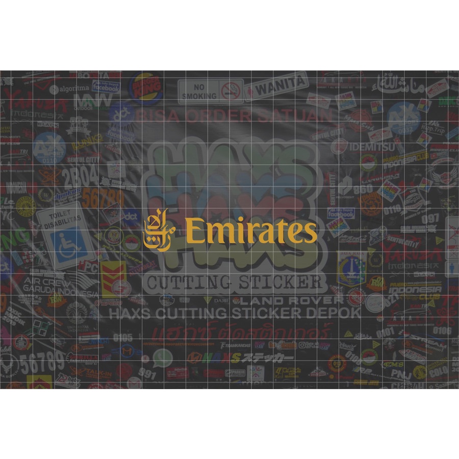 Cutting Sticker Emirates Ukuran 8 Cm Untuk Motor Mobil V2