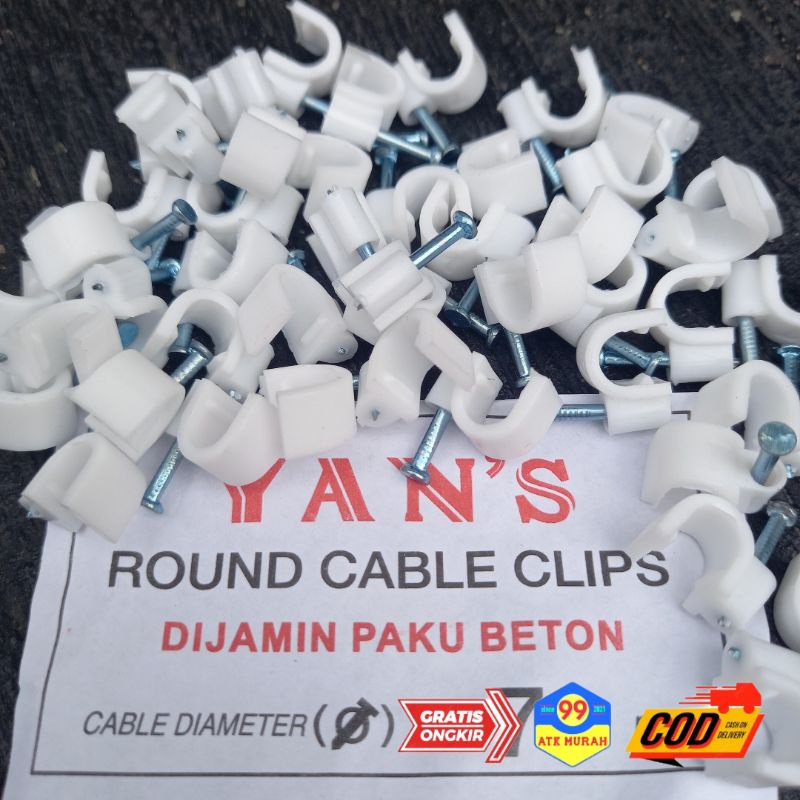 Round CABLE CLIPS - clem kabel/klem/penjepit kabel