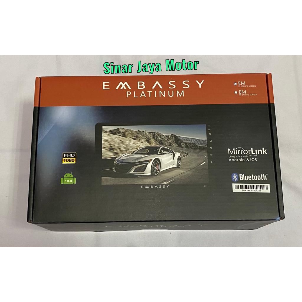 Head unit android doubledin embassy platinum saturnus 10'' inch