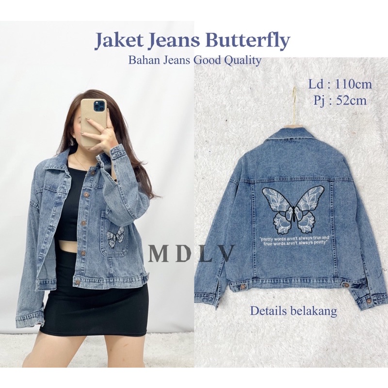 MDLV ~ Jaket Jeans Butterfly Jeans Jaket Jeans Import Good Quality Women Jeans Jaket Fashion Import